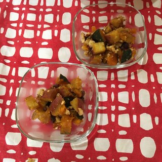 薩摩芋とかぼちゃの小豆和え